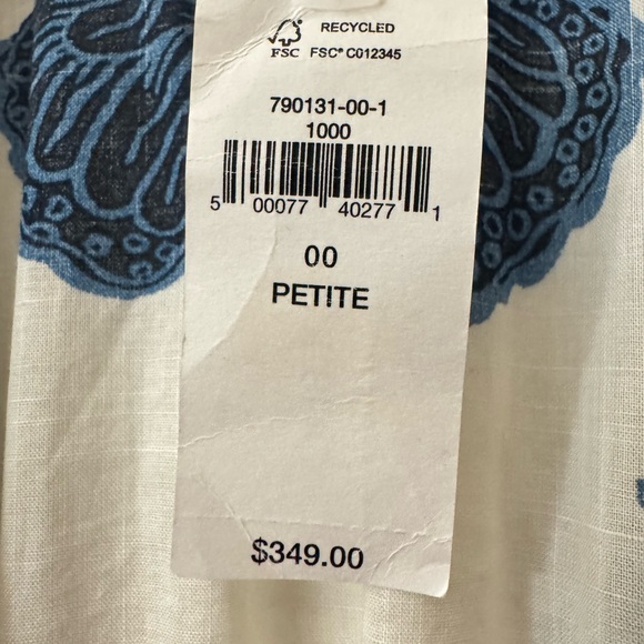 Banana Republic Navy and Cream Floral Wrap Midi Dress - Picture 8 of 10